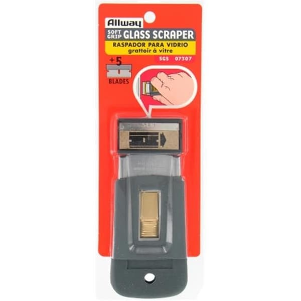 Allway Allway Tools Soft Grip Safety Glass Scraper With 5 Blades SGS 37064073077 - main